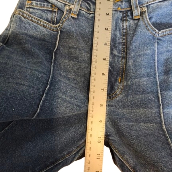 Revice Denim Star Patchwork Flare Jeans High Rise Two Tone Festival Y2K USA 25 - Picture 7 of 12